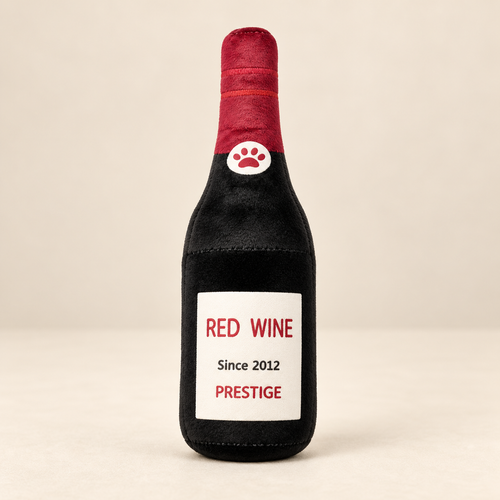 Jouet Bouteille Festive Vin rouge — peluche pour chien