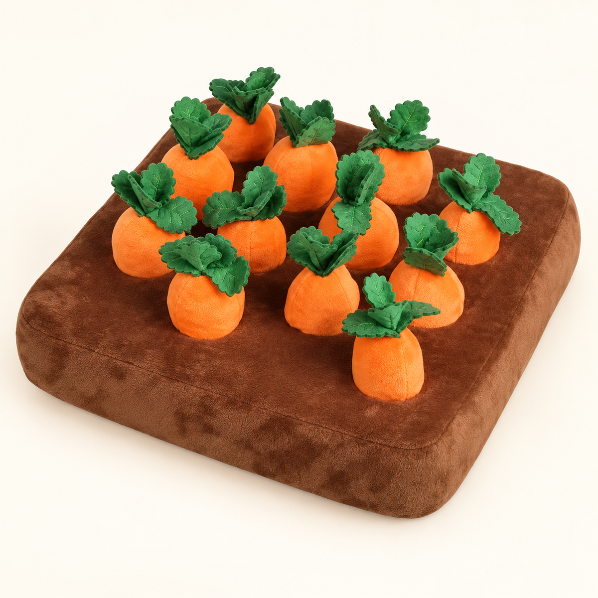 Grand tapis de fouille avec 12 carottes en peluche